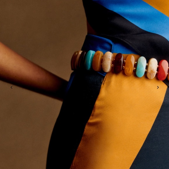 242. SEZANE FINE OCTAVIE BELT  Turquoise Multicoloured NWOT $120 75cm Small - Picture 3 of 3